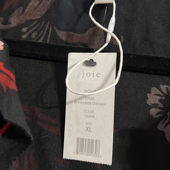 Joie Nour Women's Dress Small S Black Floral Print Silk Ruffle Peplum - Picture 3 of 7